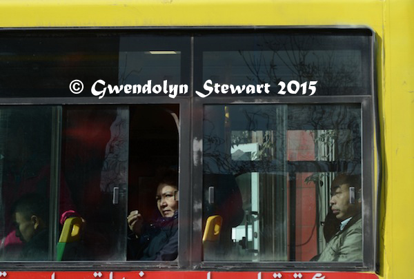 Urumqi Bus, Xinjiang, China, Photographed by Gwendolyn Stewart, c. 2015; All Rights Reserved